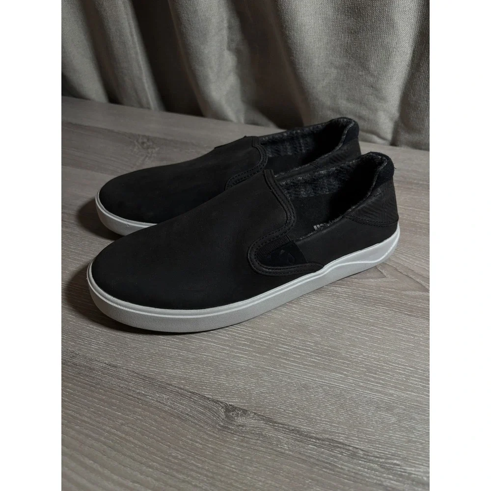 OluKai Lae'ahi Ili Mens 7 Leather Slip On Sneakers Shoes Beach Walk Heritage
